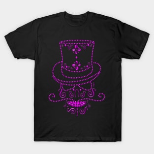 Skull with hat in pink T-Shirt